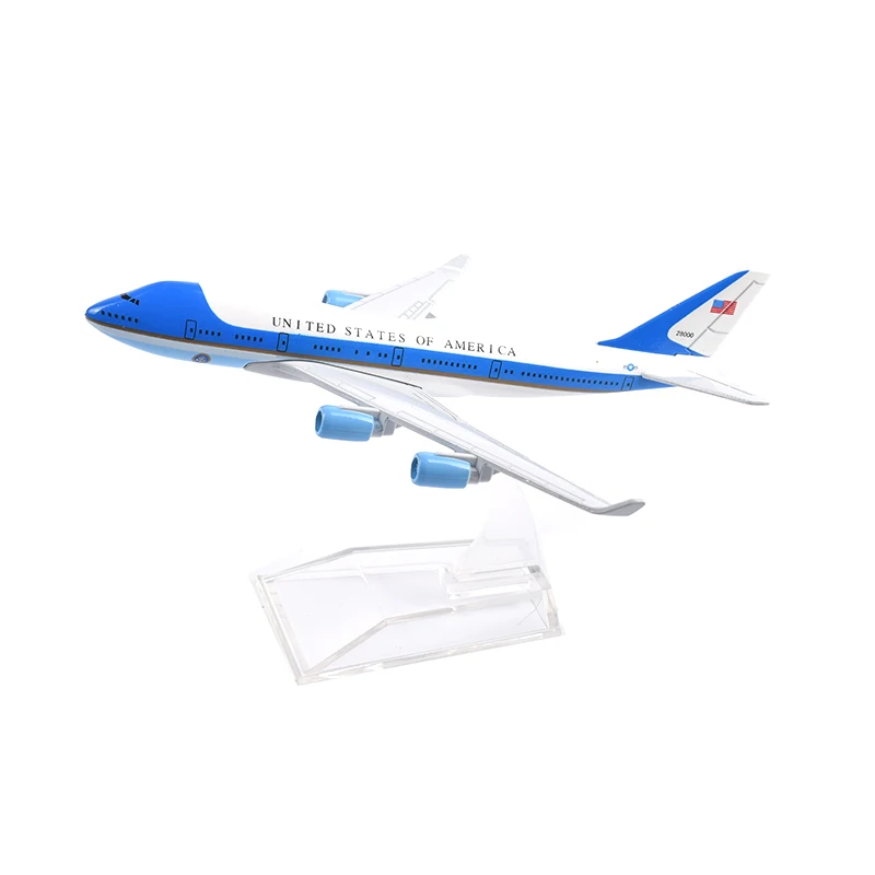 UNITED STATES OF AMERICA Air Force One aeroplane model Boeing 747 airplane 16CM Metal alloy diecast 1:400 airplane model toys