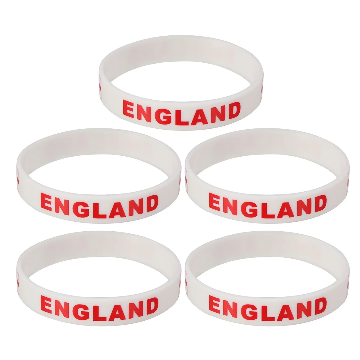 

5Pcs Country Flag Printed Silicone Wristbands One Size Fits Most Sports Game Football Match Team Spirit Bracelets