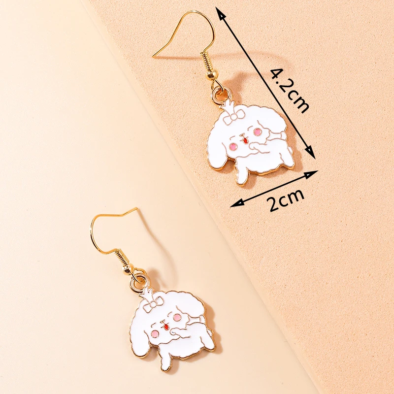 Leslie Heiße Emaille Tier Ohrringe Nette Katze Hund Kaninchen Bär Einhorn Ohrringe für Frauen Baumeln Ohrringe Geburtstag Schmuck Geschenke – Detail 10
