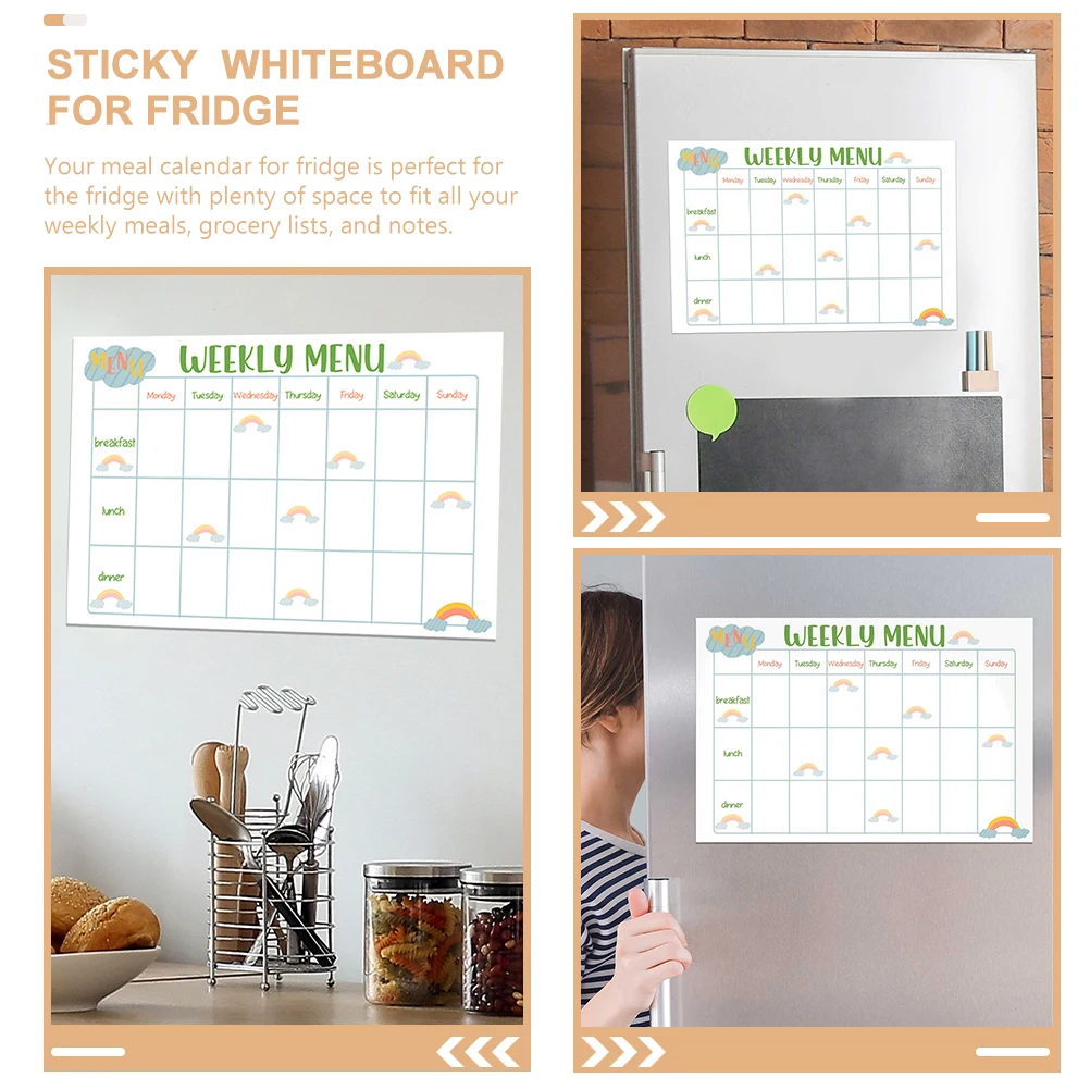 

Sticky Weekly Meal Planner Refrigerator Dry Erase Reusable Menu Board Fridge Schedule Calendar Sticky Meal Planner