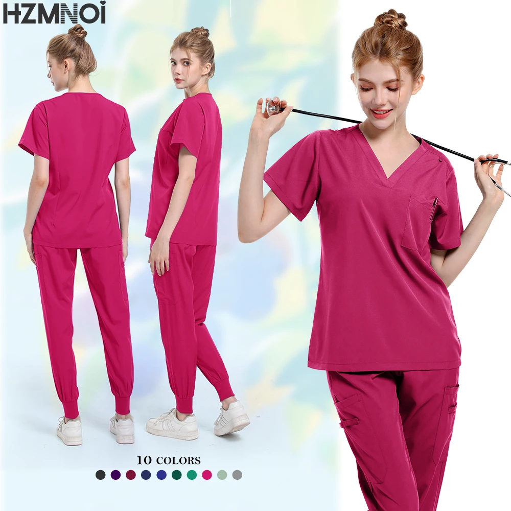 ملابس عمل طبيب المستشفى للجنسين ملحقات الممرضات زي جراحة الأسنان عن طريق الفم الصيدلة الزي الطبي مجموعة فرك الخدمة الصحية