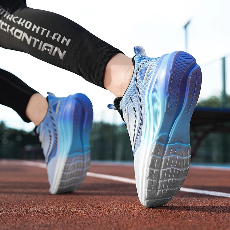 Maratona almofada de ar dos homens esportes tênis respirável leve feminino confortável atlético antiderrapante placa carbono tênis