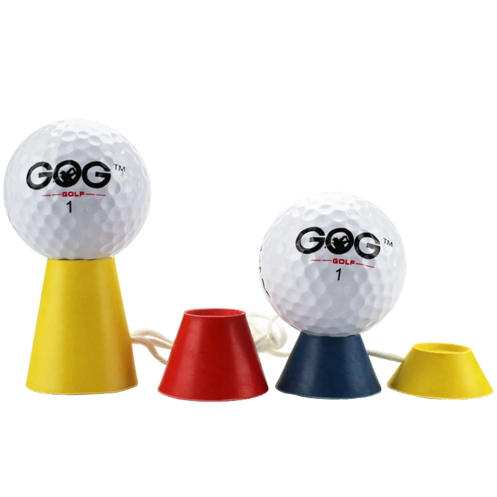 

4 In 1 Different Heights Golf Tees Golf Rubber Tee With Rope Golf Ball Holder Drop Ship Adjustable Practice Training Accessories