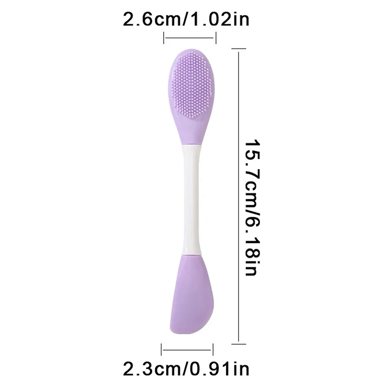 1PC Siliconen Dubbele Hoofd Gezichtsmasker Borstel Facial Exfoliëren Mee-eter Verwijderen Cleanser Brush Modder Film Spatel Gezichtsverzorging tool