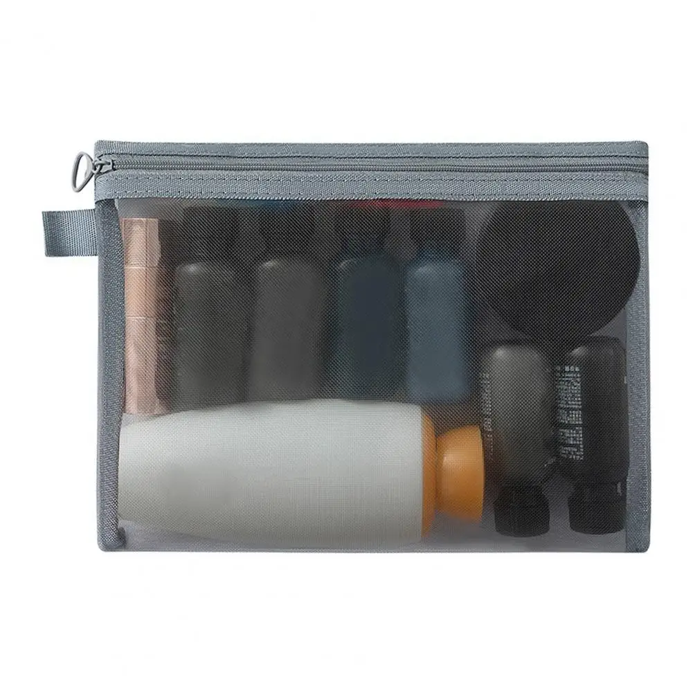 Organizer in rete trasparente borsa per il trucco da viaggio con Organizer in rete resistente con chiusura a cerniera custodia in rete per