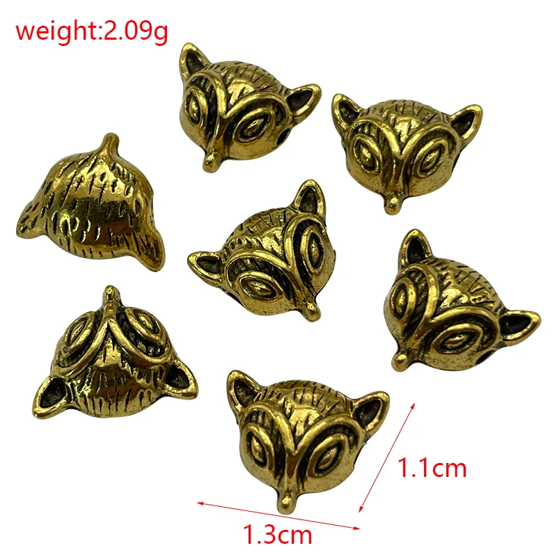 10 pz argento tibetano serie animale leone leopardo gufo volpe perforazione distanziatore perline braccialetto fai da te collana gioielli guarnizione accessori