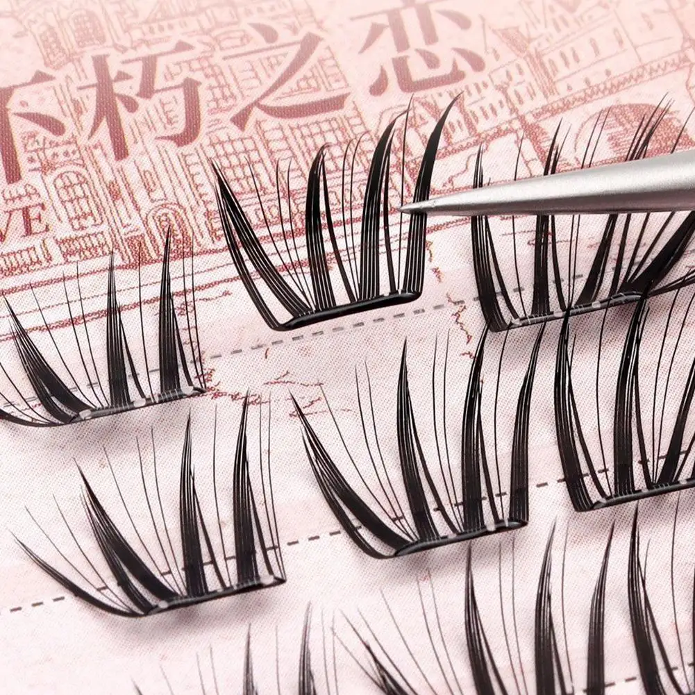 الثعلب العين تأثير الرموش الصناعية رقيق ثلاثية الأبعاد 10-14 مللي متر Wispy مجزأة جلدة لتقوم بها بنفسك تمديد مجنح لاش ماكياج المهنية