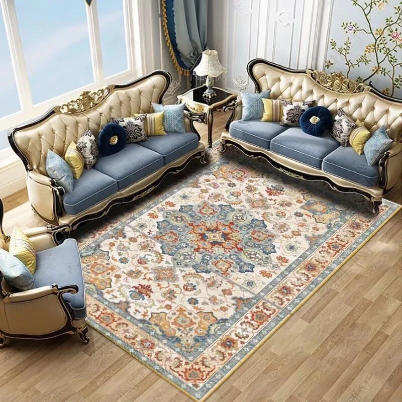 2024new model imitation cashmere ethnic style floor mat carpet Anti slip and waterproof Bedroom living room rugs home decoration