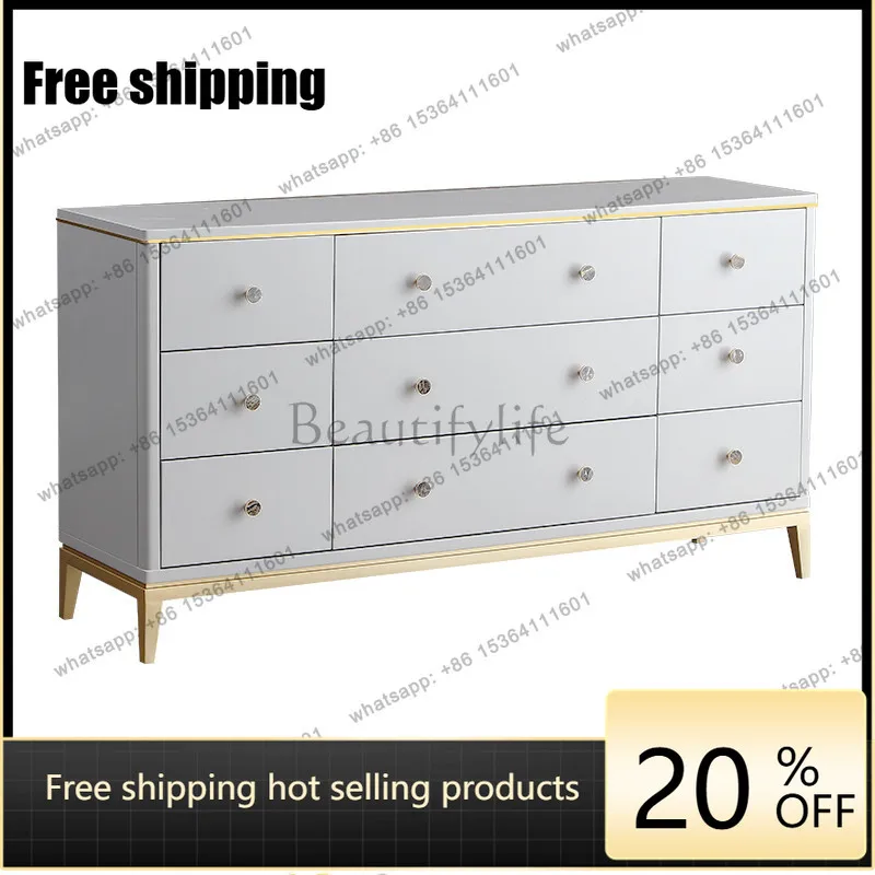 American light luxury nine-chest cabinet bedroom Italian light luxury solid wood storage locker furniture customization