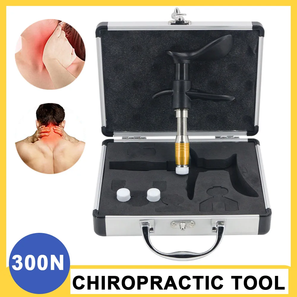 

300N Chiropractic Corrector Adjusting Tool Massage Gun Therapy Spine Correction Massager Health Care Massager Manual Gun Set