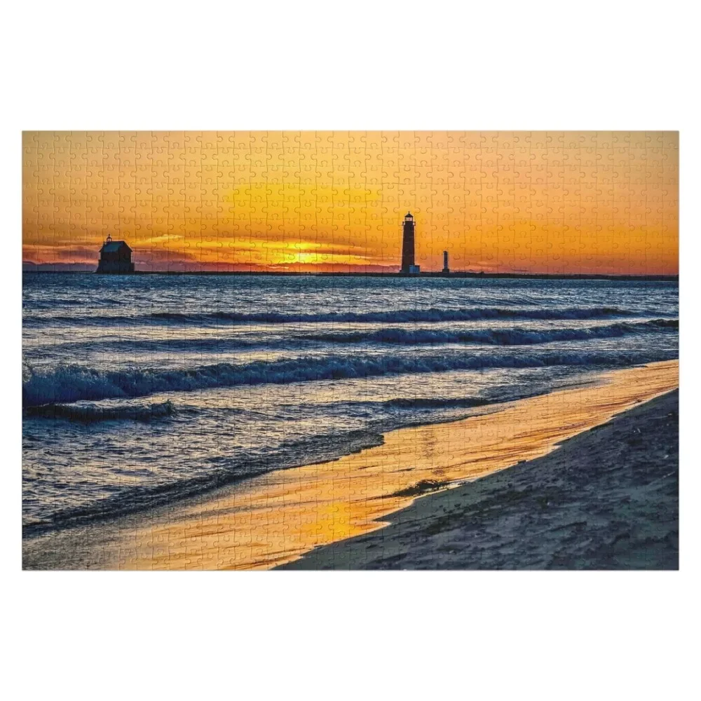 

“Grand Haven Lighthouse at Sunset” Jigsaw Puzzle Customized Kids Gift Customized Toys For Kids Puzzle