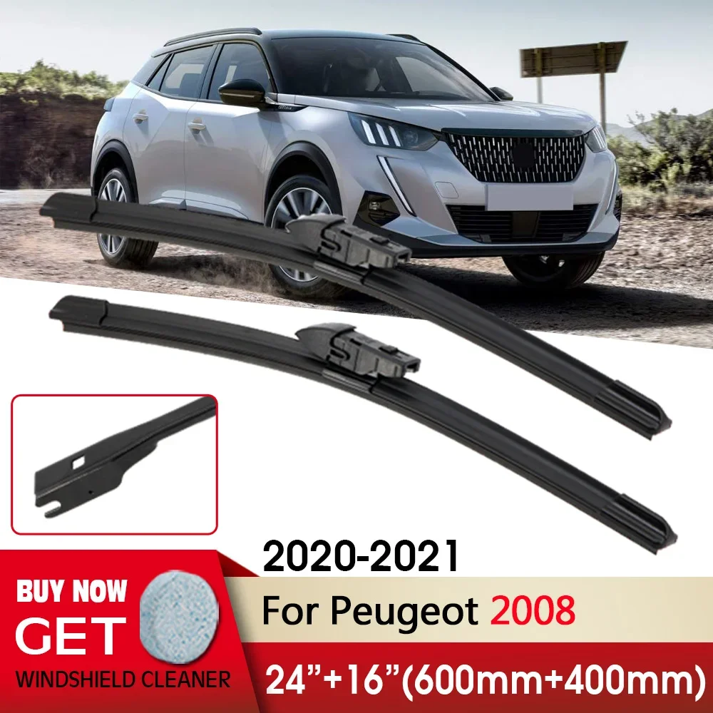 

Car Wiper RHD & LHD Front Wiper Blades 24"+16" For Peugeot 2008 2020 2021 Windshield Windscreen Front Window