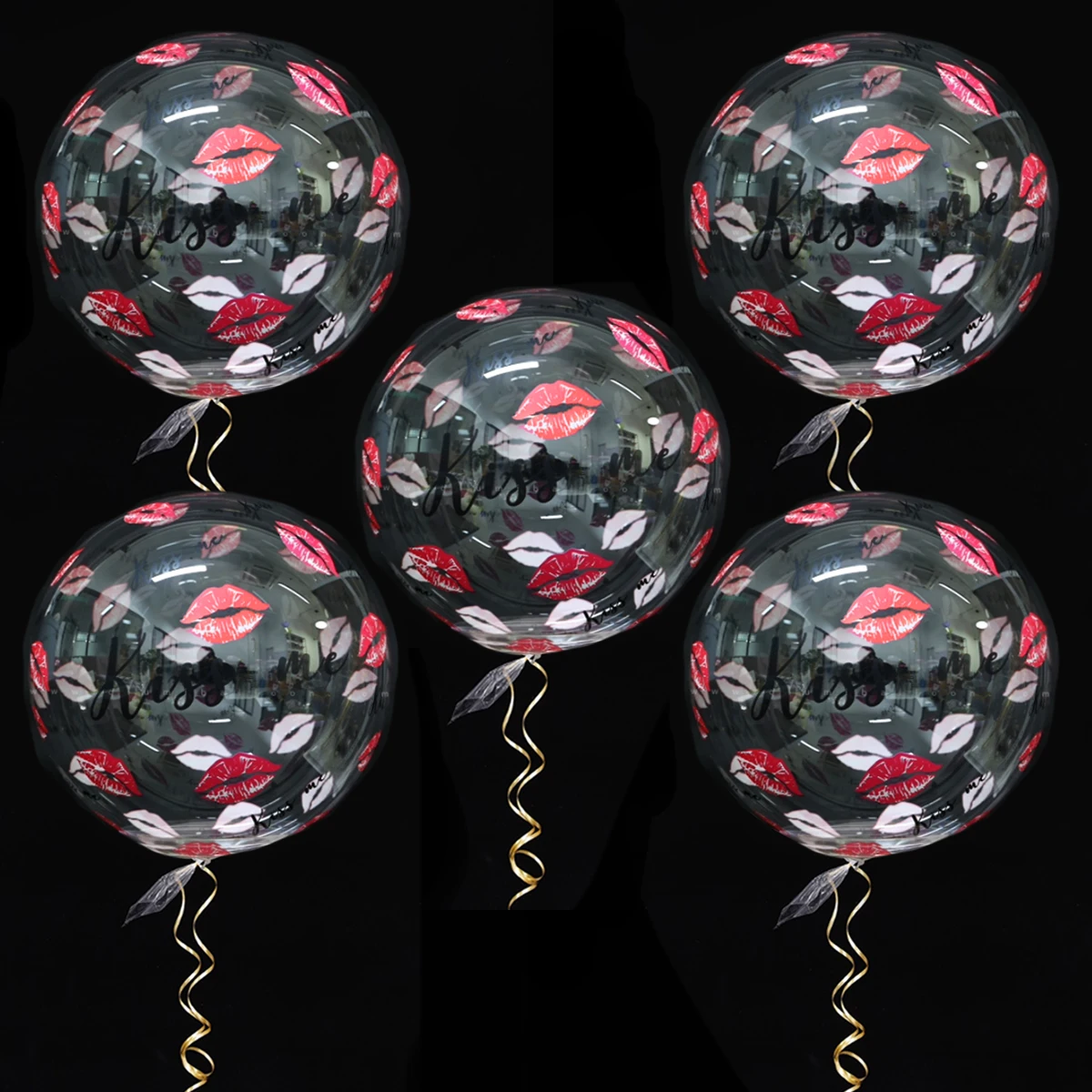 Flame Red Lips Printed Popo Ball Kiss Me Used for Confession