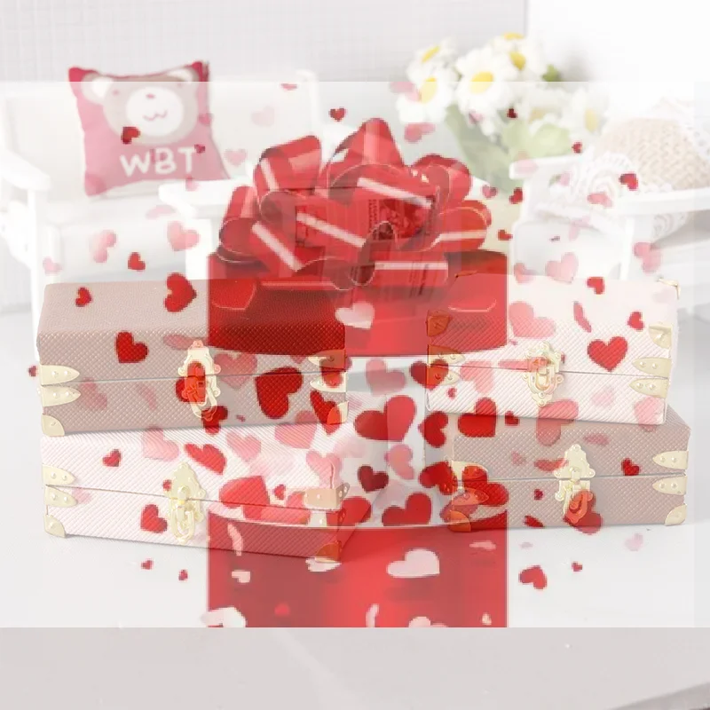 

1:12 Dollhouse Miniature Suitcase Vintage Leather Luggage Box Storage Box Home Model Decor Toy Doll House Micro Scene Decor Toy