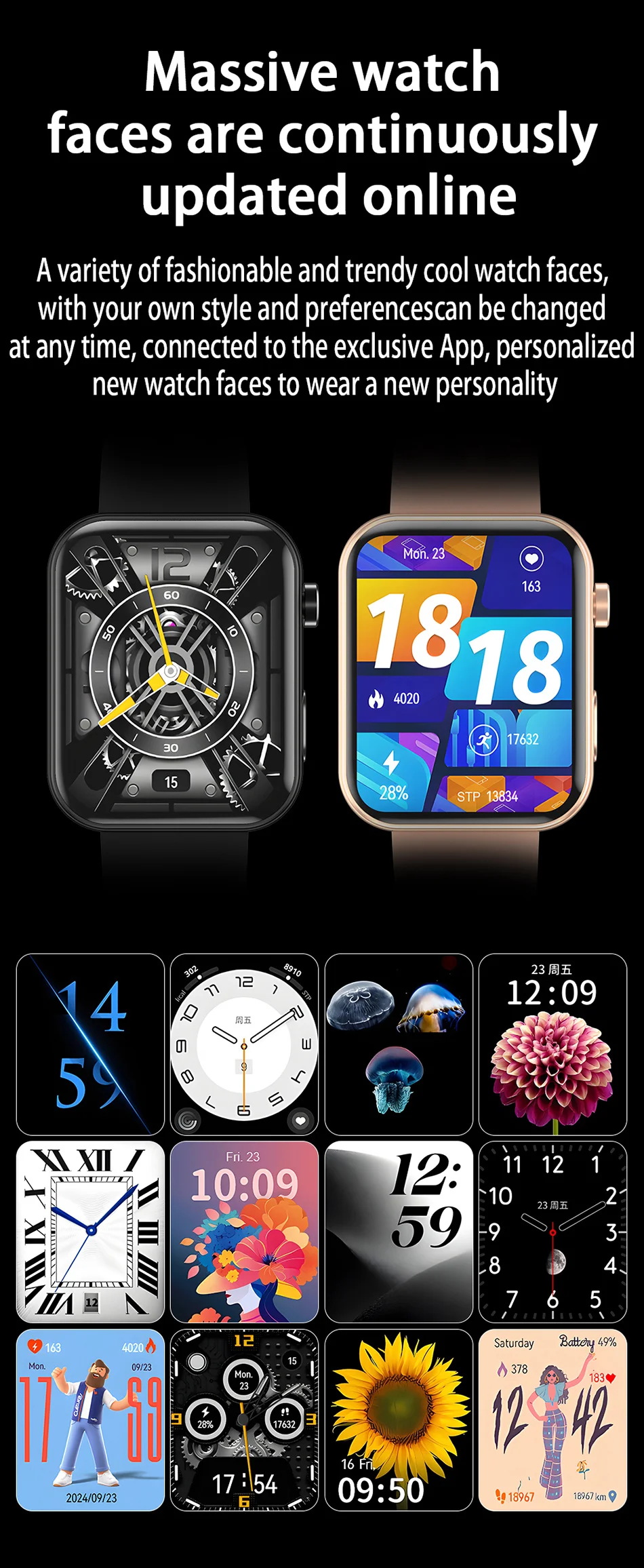 2025 nuevo reloj inteligente hombres mujeres cámara tomar fotos grabar vídeo Monitor de salud deportes Fitness impermeab