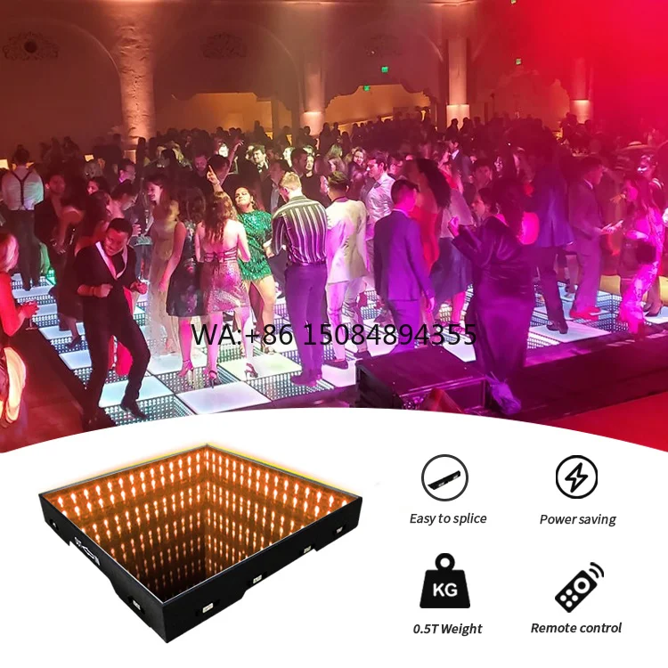 

China Nightclub Stage Wedding Magnetic 3d Led Mirror Dance Floor Tiles for Sale
