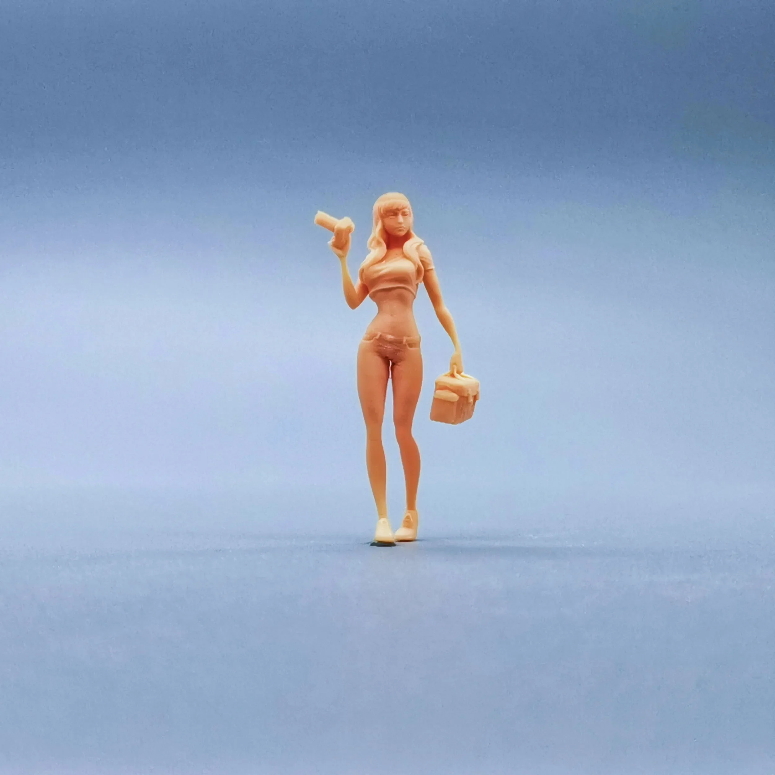 1/64 Figuren Maßstab Modell Harz DSLR Tasche für Mädchen ungefärbte Miniaturen Diorama handbemalt W127
