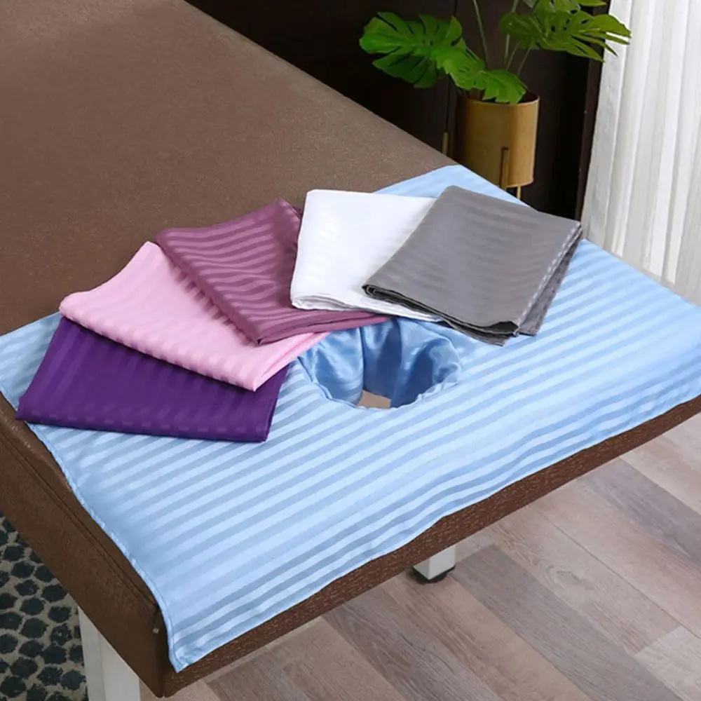 Fundas para camillas de masaje de 70 x 50 cm para salón de belleza y spa con orificio.