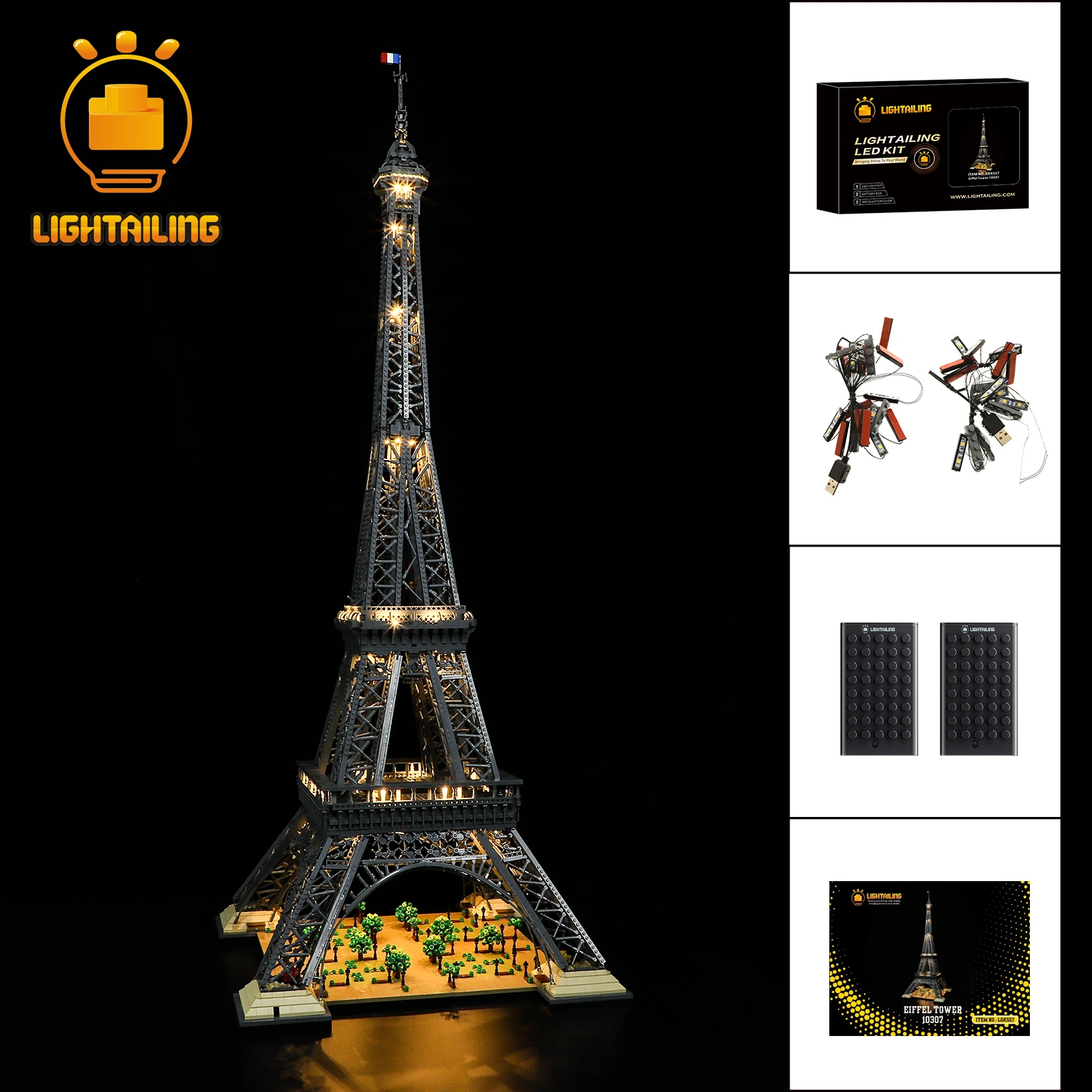 

LIGHTAILING LED Light Kit for 10307 Eiffel Tower Building Blocks Set (NOT Include the Model) Toys for Children