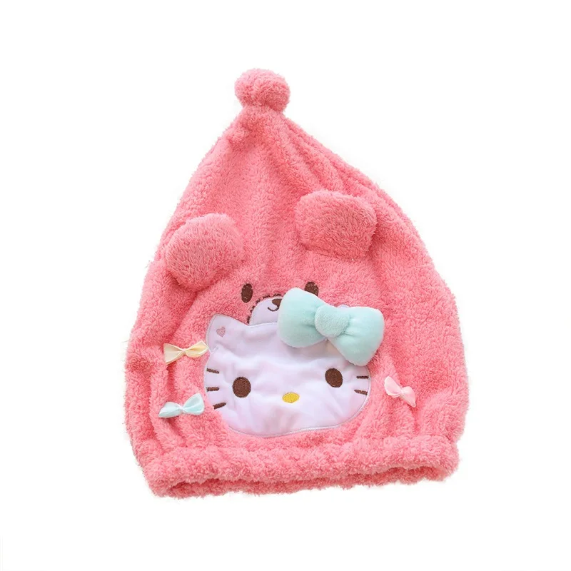 Miniso Toy Sanrio Dry Hair Cap Cartoon Melody Kuromi Yugui Dog Transformation Shower Cap Absorbent Towel