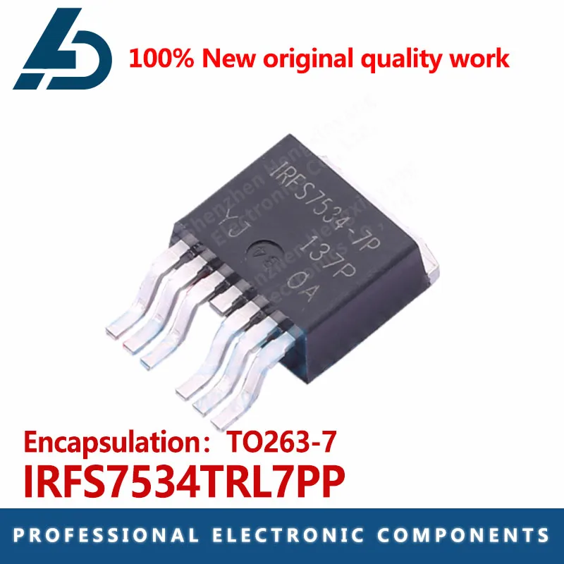แผ่น IRFS7534-7P ติดหน้าจอไหม IRFS7534TRL7PP 1ชิ้น TO263-7ท่อผลภาคสนาม CMOS