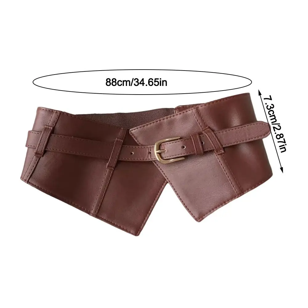 Fashion Wide Buckle Corset Waist Belt PU Leather Decorative Waistband Strap DIY Waist Cover For Women Lady Girl
