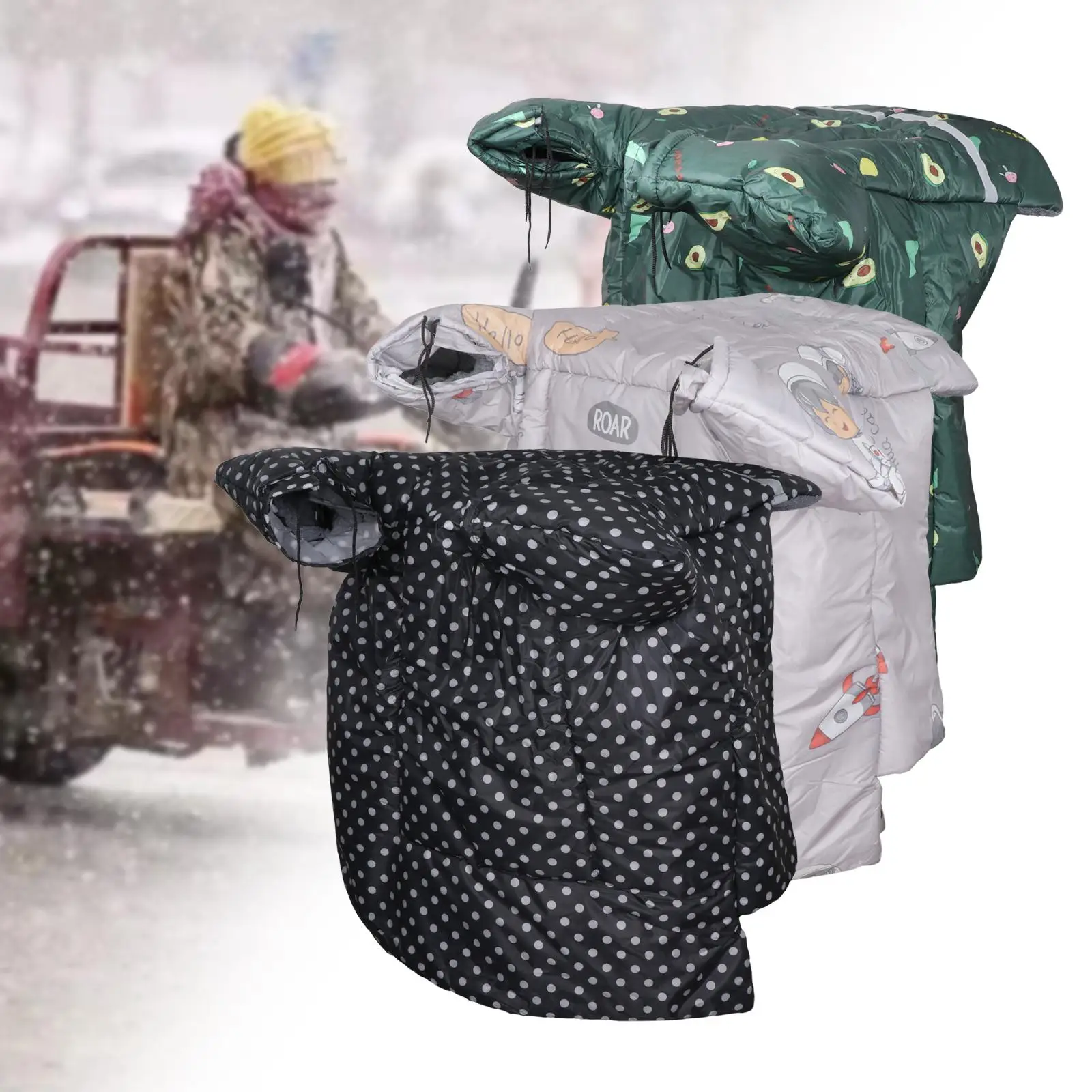Image 7: Couverture de protection coupe-vent et imperméable pour tricycle électrique, avec couvre-jambes, pour le cyclisme en extérieur par temps froid