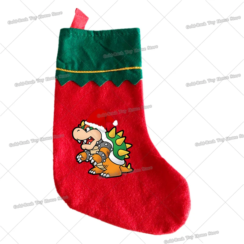 Super marios bros papai noel meias luigi navegador pêssego meias de natal decoração ano novo meias decoração criança favores presente de natal
