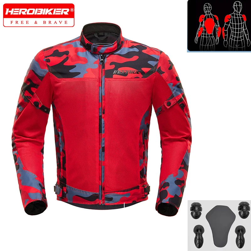 

Motorcycle Jacket Man Summer Motorcyclist Jacket With Protection Anti-fall Bike Mesh Clothing Breathable Built-in Protector Gear