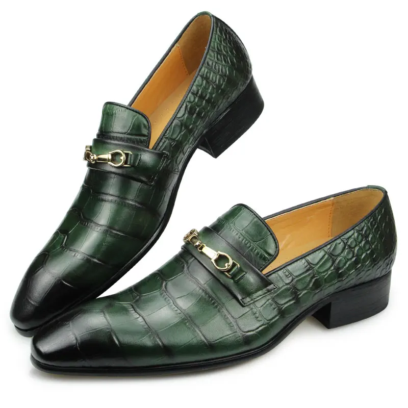 Succesvolle Mens Loafers Zakelijke Kleding Schoenen Bruiloft Pak Italië Designer Lederen Schoenen Echt Leer Puntige Teen