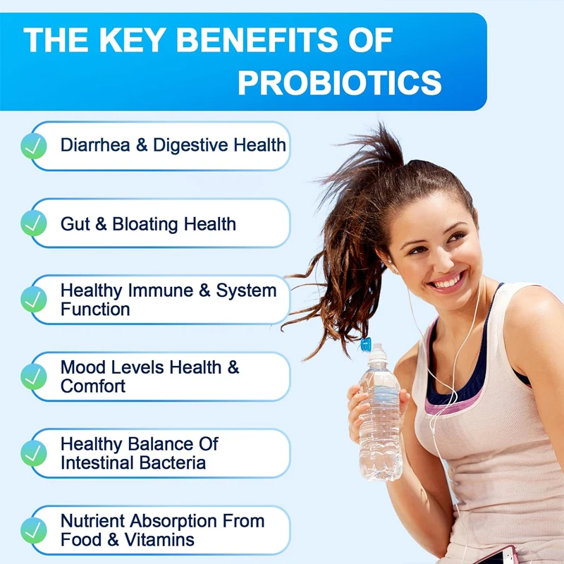 200 billion Cfus 12 probiotics - containing 3 prebiotics, supporting immunity, intestinal digestion health, shelf stability