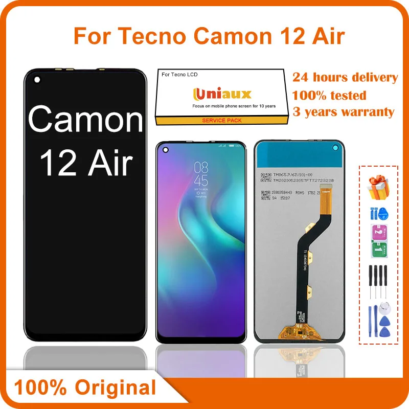 

6.55" Original For Tecno Camon 12 Air CC6 LCD Display Touch Screen Digitizer Assembly New Camon12 Air Repair Replacement Parts