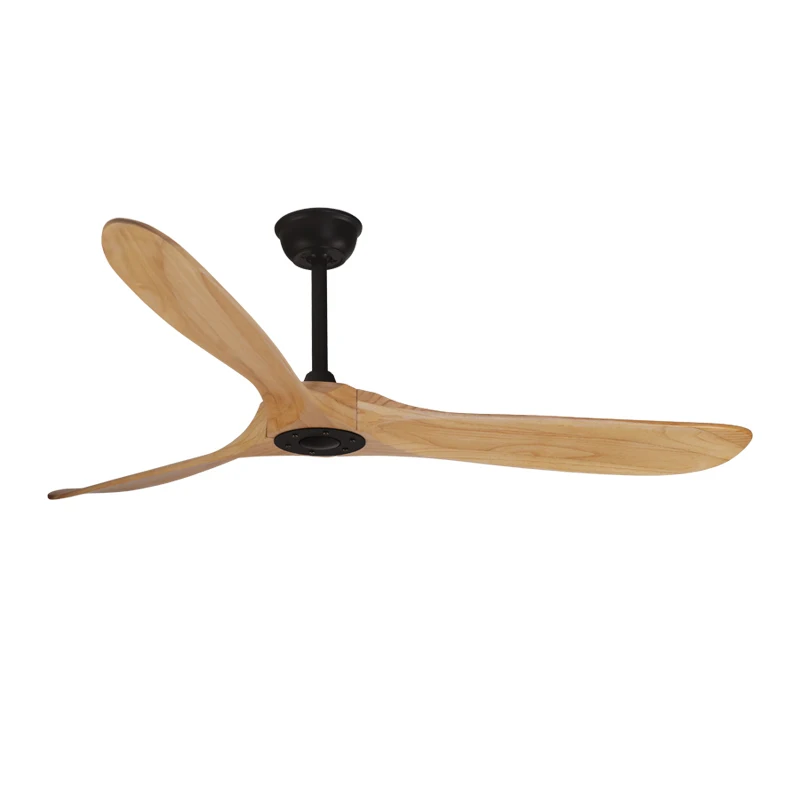 52 Inch Modern Decorative DC Motor Ceiling Fan With Remote Control Without Light Solid Wooden Ceiling Fans For Home Ventilador