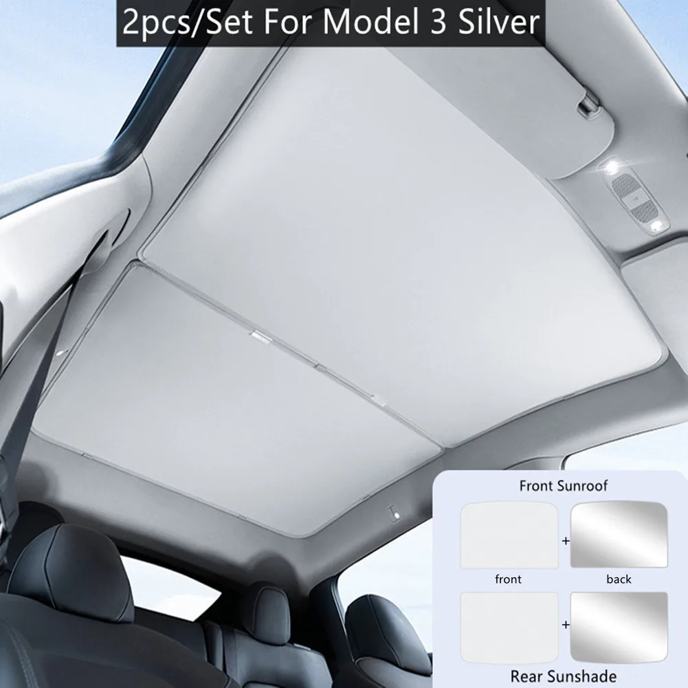 Front Rear Glass Sun Roof Shade Sunshade For Tesla For Model 3 Sunshade Interior Accessories Maintain Interior Comfort Levels