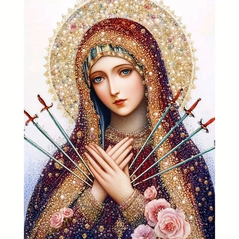 Puzzle de 500/1000/1200/2000 pièces, la Sainte Mère des Sept Douleurs, décoration religieuse pour la maison, cadeau chrétien idéal