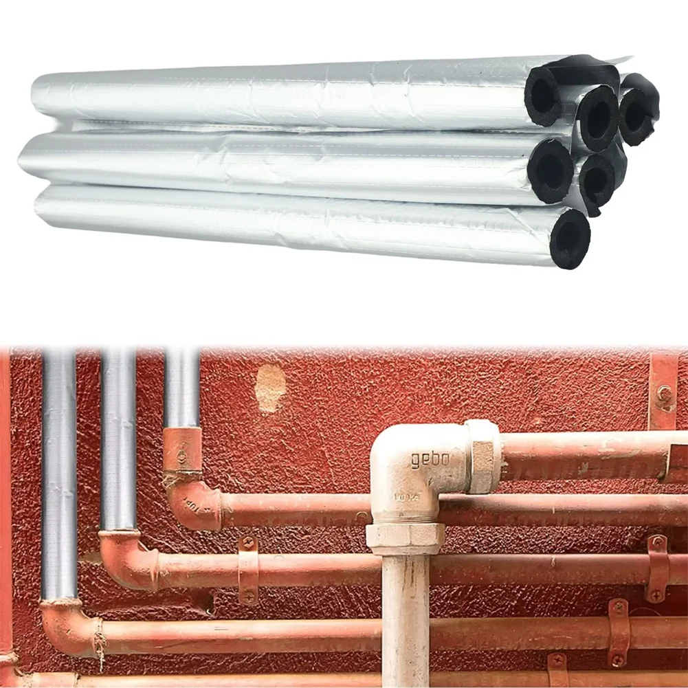 6pcs Black Pipe Insulation Foam Tube  Insulation Foam Wrap For Heating Pipe Home Improvement Hardware Parts