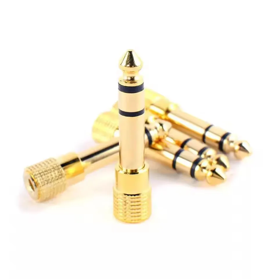 Microphone Cable Headphone Audio Amplifier Jacks 6.5mm Male To 3.5mm Female Adapter Connector