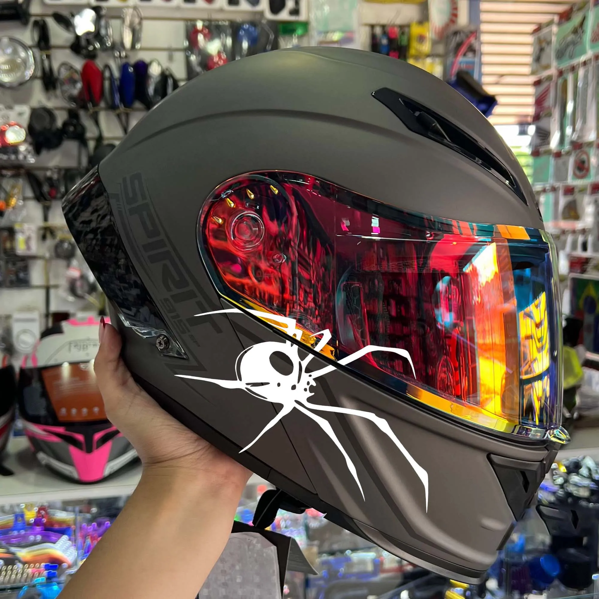 Funny Spider Motorcycle Helmet Vinyl Decal Waterproof Durable Sticker for Bike Tank Windshield Body Car Custom Decoration