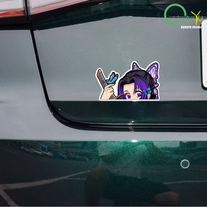 Demon Slayer Reflective Car Stickers Anime Figure Windows Sticker Car Decoration Auto Accessories Ornaments DIY Windshield Decor