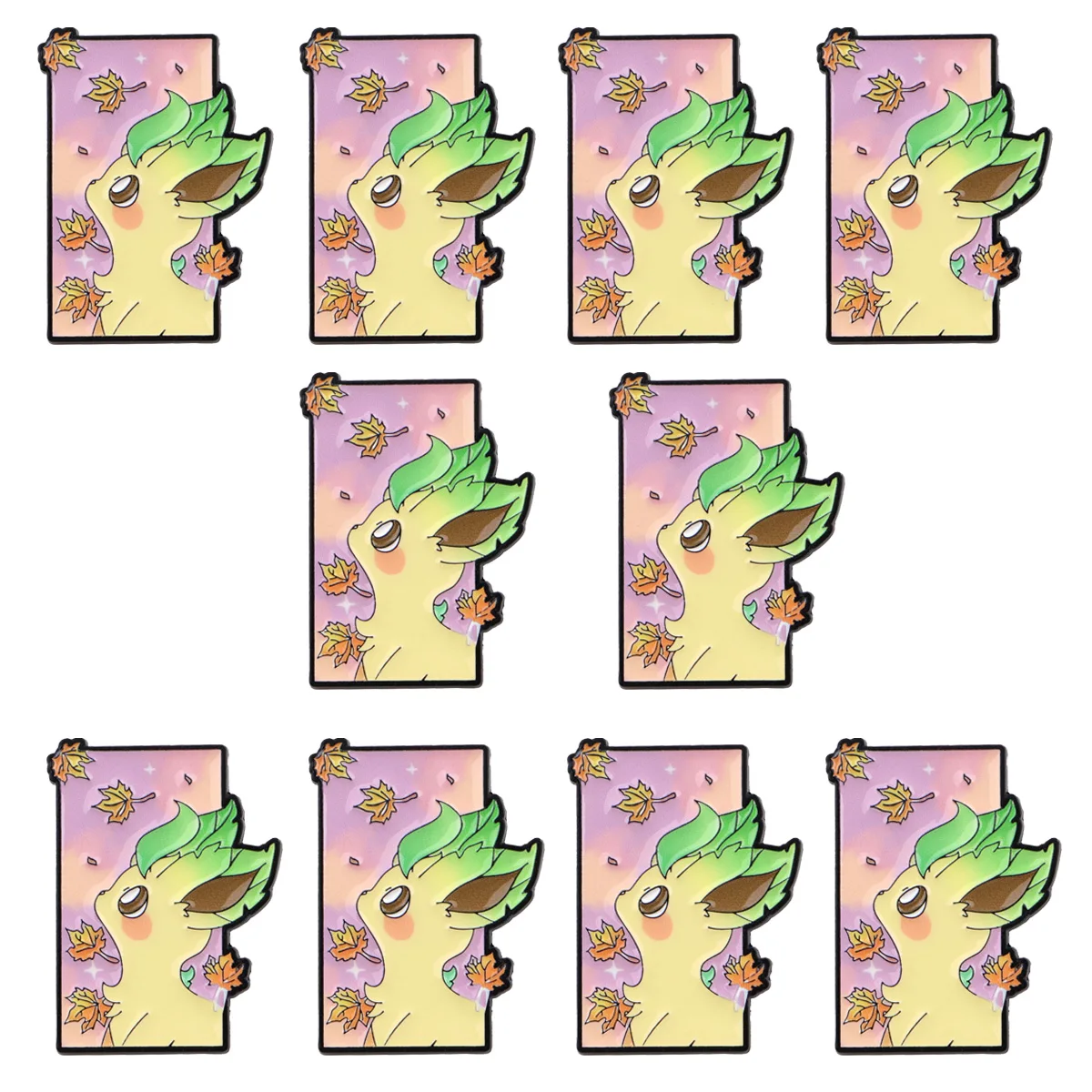 10PCS Anime Game Enamel Pin Cartoon Monster Badge On Backpack Lapel Pins Cute Brooch Set Cosplay Accessories Gifts