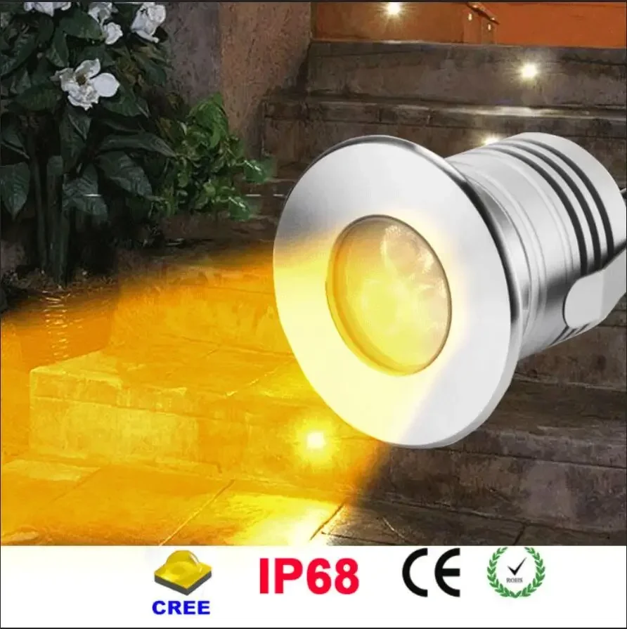 Hot sIn-Ground Well Lights Anti-Glare,1W 12V-24V DC, IP67 Waterproof Recessed Lamp Buried Underground Outdoor Landscape Lighting