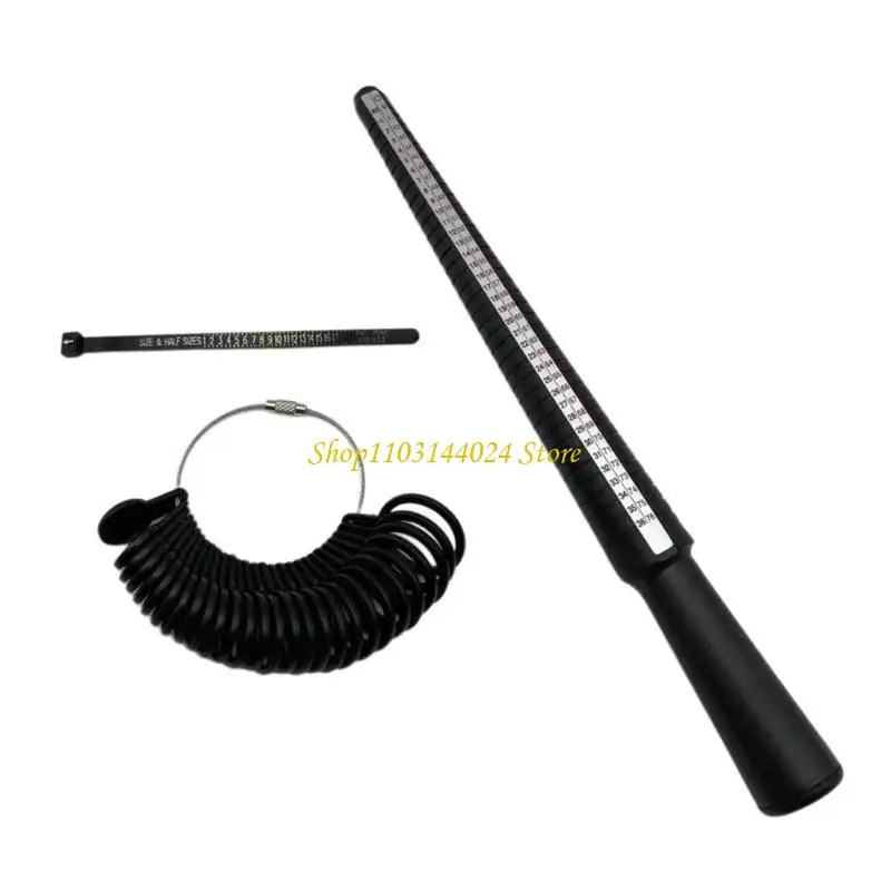 

N5KE 3/4/6/7Pcs Rings Sizer Measuring Tool Rings Mandrel Measurement Size Metal Rings Sizers Tool Adjuster for Women Men