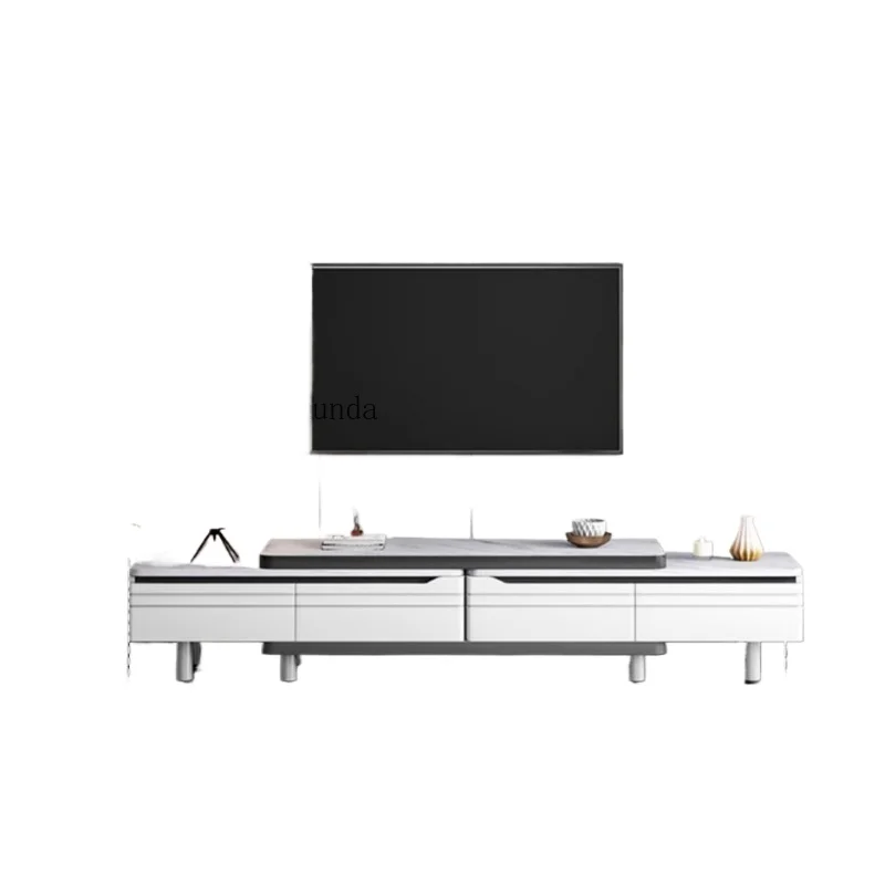 Modern Simple Home TV Cabinet Living Room Small Apartment Low Floor Retractable Multifunctional Plank