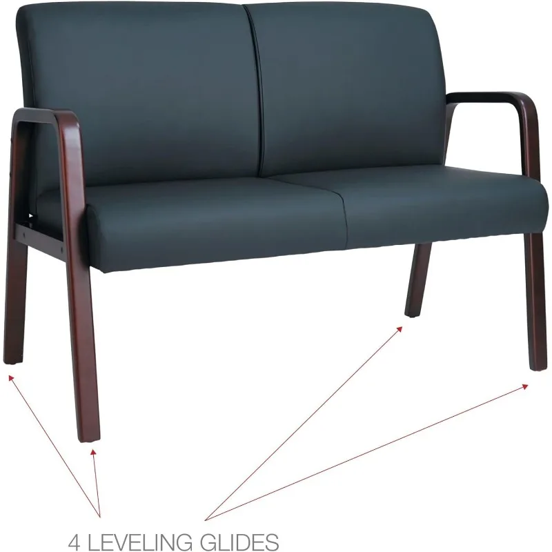 ALERL2219M 39,88 "X 26.13 polegadas 33 polegadas x Recepção Lounge Série Madeira Loveseat