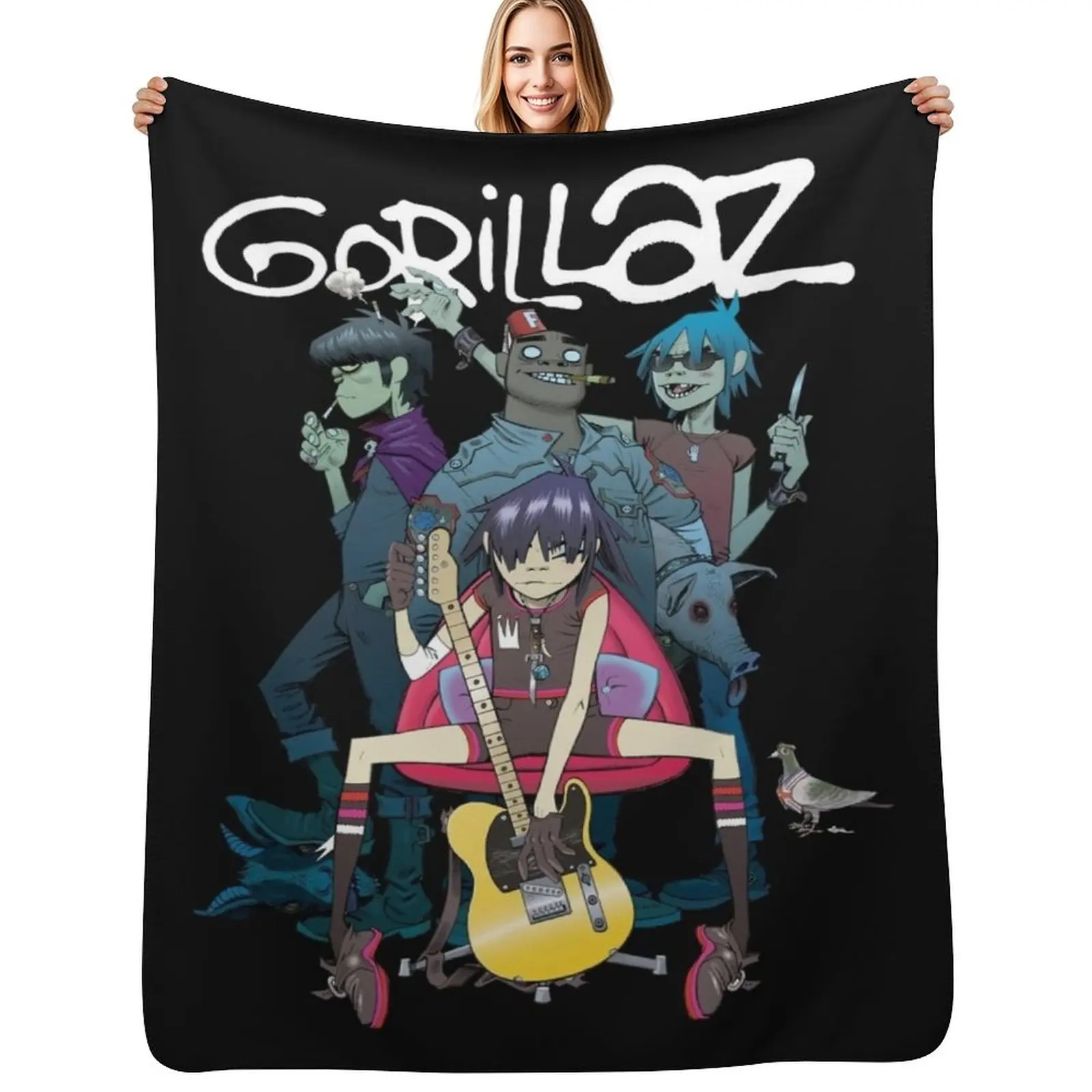 

Copy of A road to somewhere one gorillaz ,gorillaz gorillaz gorillaz Throw Blanket Soft Bedroom Blanket for Night Sleeping