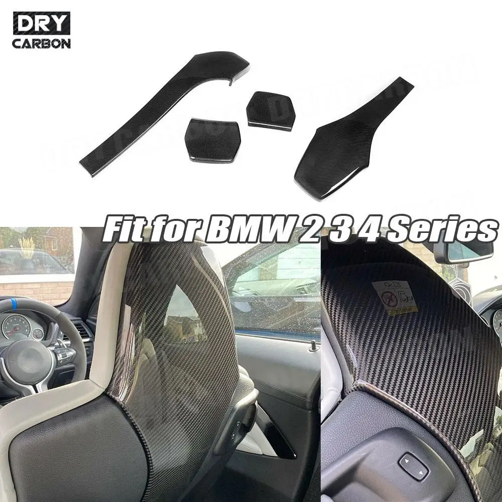 

Dry Carbon Fiber 4Pcs Car Inner Seat Back Covers Trims for BMW F80 M3 F82 F83 M4 F87 M2 M2C Sedan Coupe Convertible 2014 - 2019