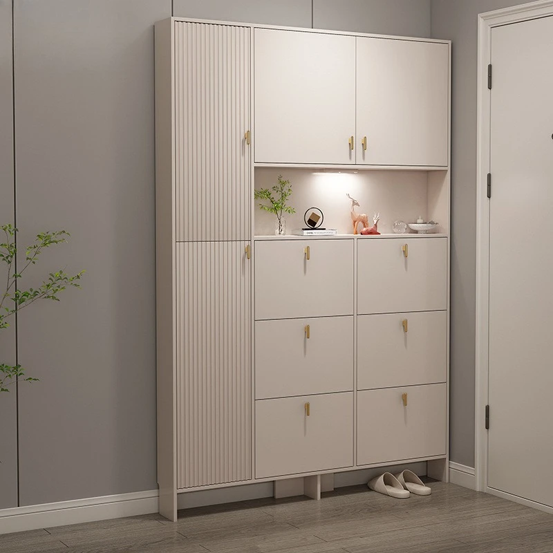

New model, cream style, ultra-thin, tipping bucket, shoe cabinet, household, 17cm entrance, narrow entrance