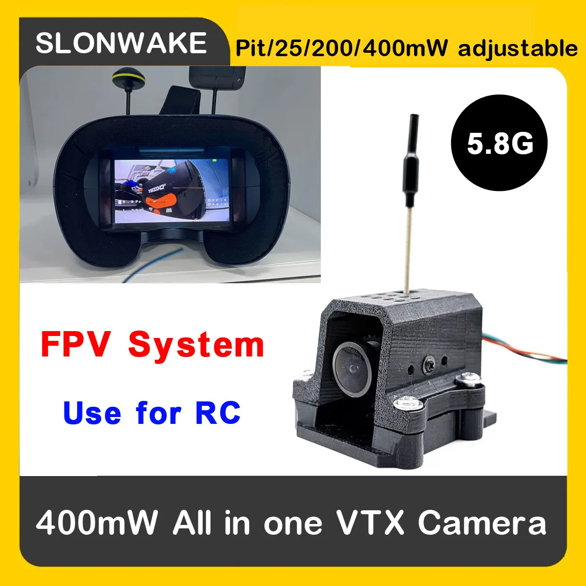 

008D 5.8G 40-канальные FPV-очки с 4.3-дюймовым HD DVR-видеодисплеем 800*480, диверситивным приемником, встроенным передатчиком 400 мВт и камерой ночного видения