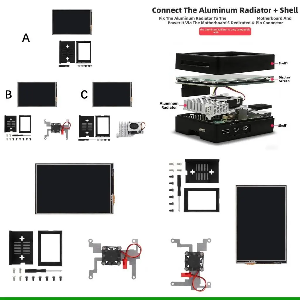 U55C MHS 3.5inch Touchable Screen 320x480 Resolution TFT LCD Display for 5/4B Development Board Home Automation Educational Use