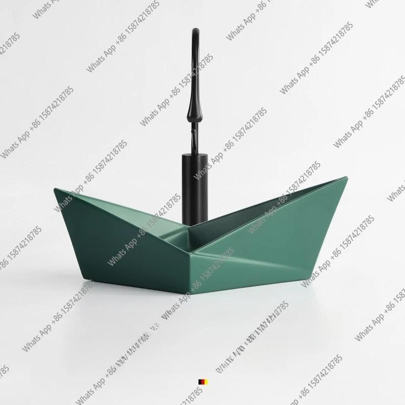 

High-end apartment personalized countertop basin creative wash basin countertop hand tray short light small ceramic single table